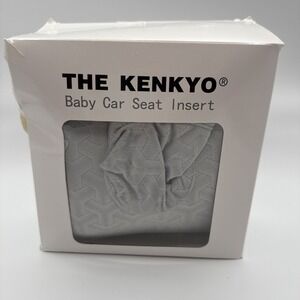 THE KENKYO Infant Insert with Extra Headrest, Adjustable Baby Car plush gray